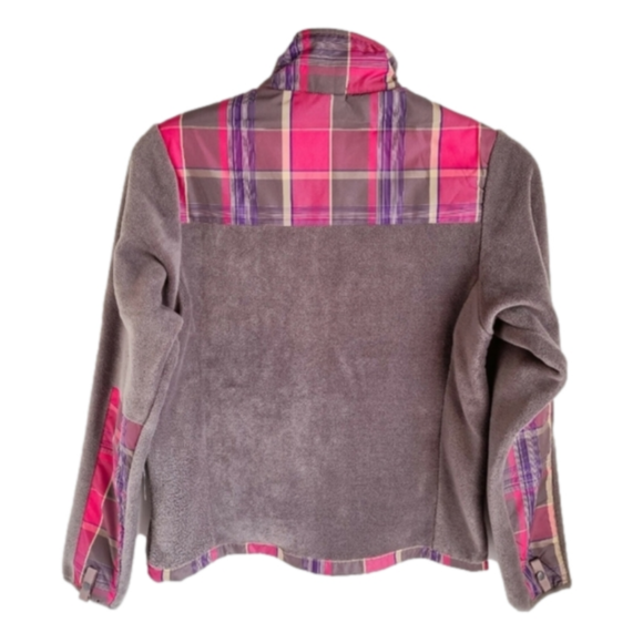 Mountain Fog Fleece Jacket Womens L Brown/Pink Checkered - Picture 2 of 3
